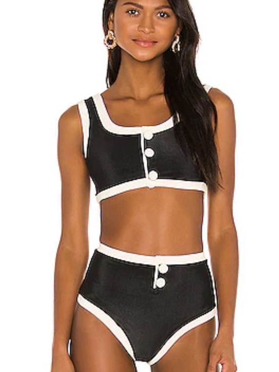Other - Black and White Two-Piece High-Waisted Bikini, Unbranded, Size XL, NWOT